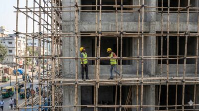 竹足場作業風景