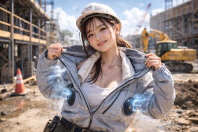 空調ファン付きウェアの着用イメージ