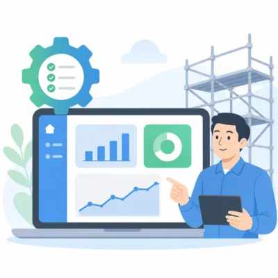ダッシュボードと足場計算機能のイラスト
